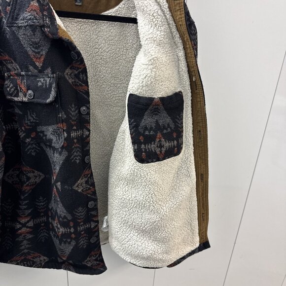 Jachs New York Mens XL Aztec Wool Blend Shirt Coat Jacket Sherpa Lined Shacket - Picture 5 of 10